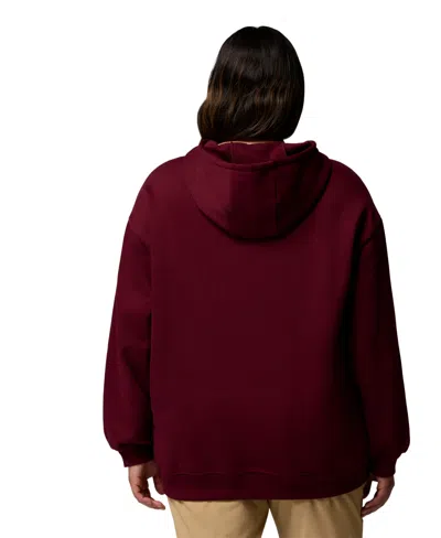 Columbia Plus Size Aldermore Kangaroo Pocket Hoodie In Burgundy