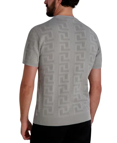 Karl Lagerfeld Men's Jacquard Patterned Crewneck Sweater In Gray