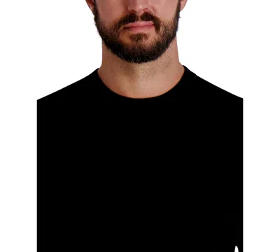 Karl Lagerfeld Men's Jacquard Patterned Crewneck Sweater In Black