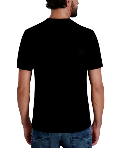 Karl Lagerfeld Men's Jacquard Patterned Crewneck Sweater In Black