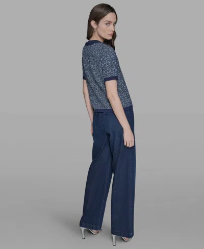 Karl Lagerfeld Short Sleeve Sweater In Blue