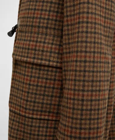 Barbour Melody Houndstooth Check Wool Blend Duffle Coat In Brown