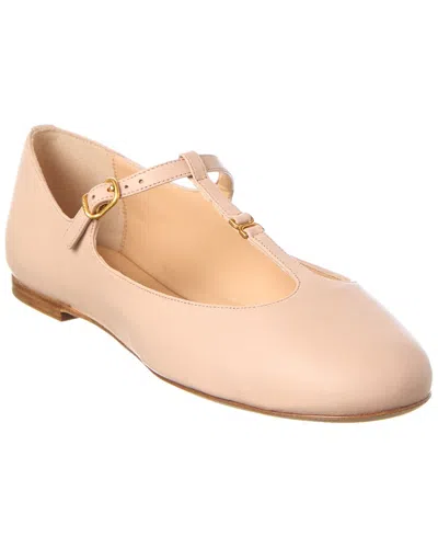 Chloé Marcie Embellished Leather Ballet Flats In Pink