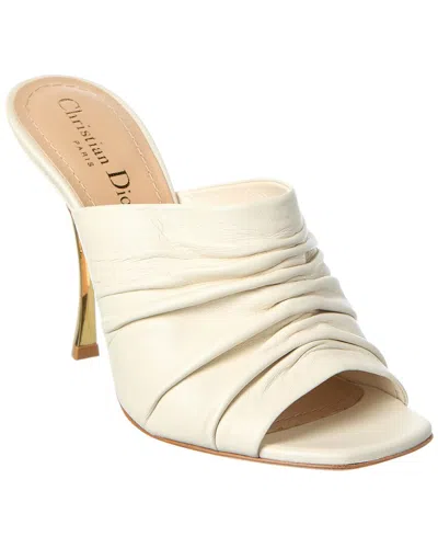 Dior D-fame Leather Sandal In White