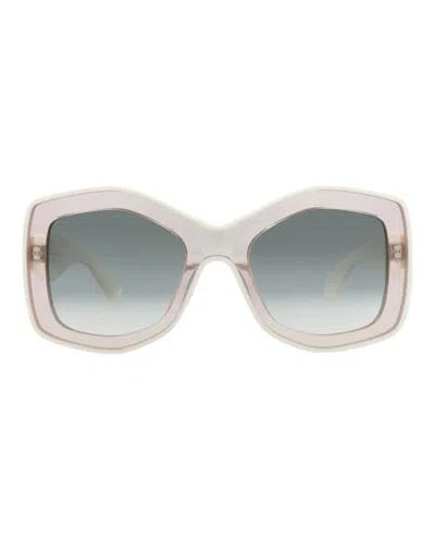 Pre-owned Alaïa Women's Alaia Squareframe Recycled Acetate Sunglasses In Nude White Green (aa0066s/30014220/002)