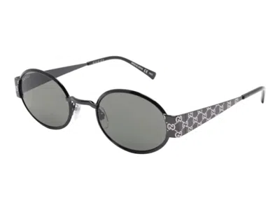 Pre-owned Gucci Oval Sunglasses In Ruthenium Grey (gg1854s/001)