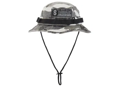 Pre-owned Supreme Military Boonie (fw25) In Grey Camo In Gray