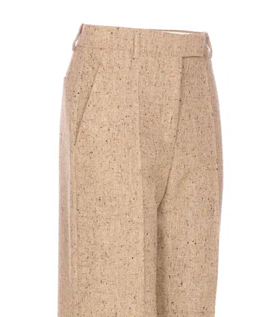 Valentino Pantalone A Palazzo In Lana Sabbia Melangé Donna In Multi