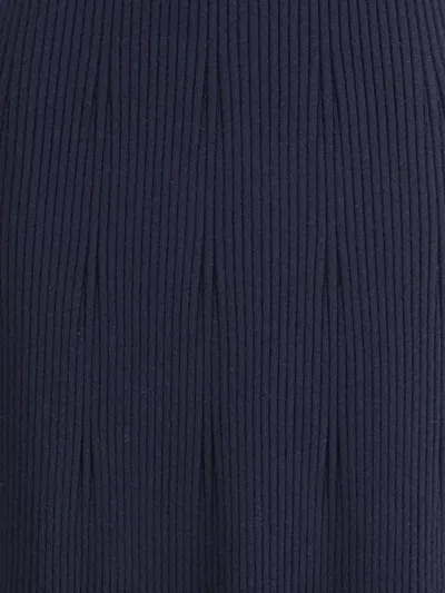 Sa Su Phi Ribbed Cashmere Silk Sleeveless Long Dress In Blue