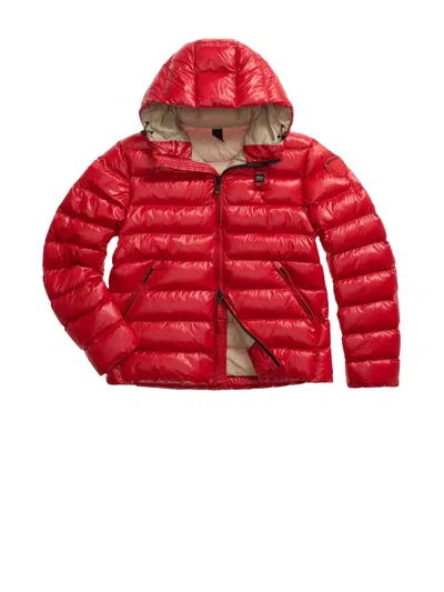 Blauer Hooded Quilted Jacket In Red