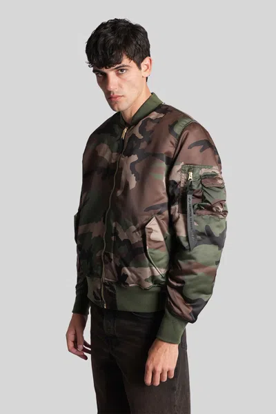 Alpha Industries Ma-1 Primaloft Flight Camo Bomber Jacket In Multi