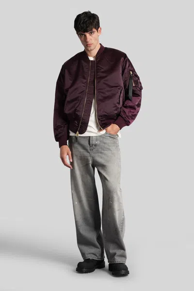 Alpha Industries Ma-1 Bomber Jacket In Bordeaux Nylon In Burgundy