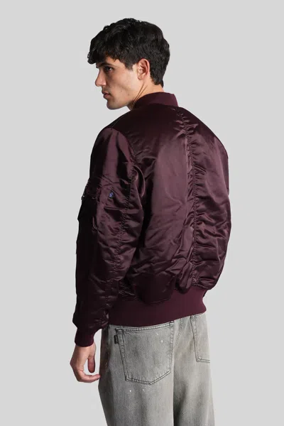 Alpha Industries Ma-1 Bomber Jacket In Bordeaux Nylon In Burgundy