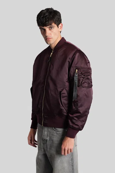 Alpha Industries Ma-1 Bomber Jacket In Bordeaux Nylon In Burgundy