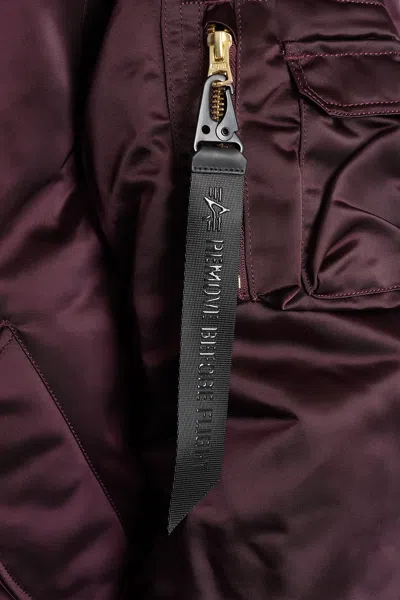 Alpha Industries Ma-1 Bomber Jacket In Bordeaux Nylon In Burgundy