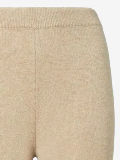 Tory Burch Wool Knitted Trousers In Neutral