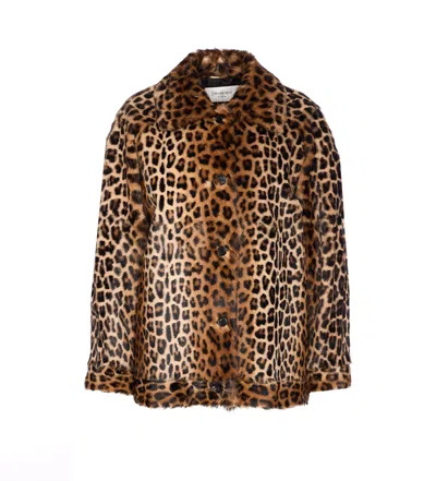 Saint Laurent Leopard Jacket In Animal Print