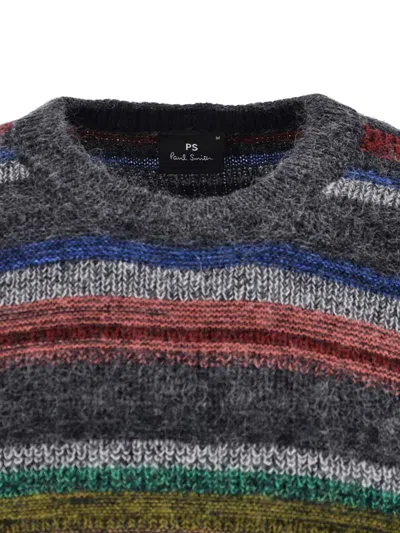 Paul Smith Multicolour Cotton Blend Striped Sweater In Multi