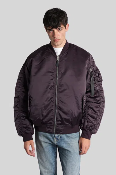 Alpha Industries Ma-1 Bomber Jacket In Bordeaux Nylon In Burgundy
