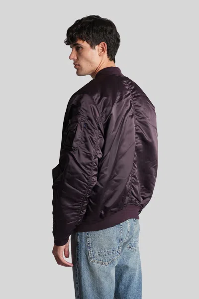 Alpha Industries Ma-1 Bomber Jacket In Bordeaux Nylon In Burgundy