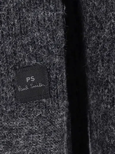 Paul Smith Textured Knit Sweater With Round Neckline In Timeless Grey In Black