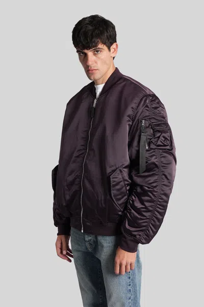 Alpha Industries Ma-1 Bomber Jacket In Bordeaux Nylon In Burgundy