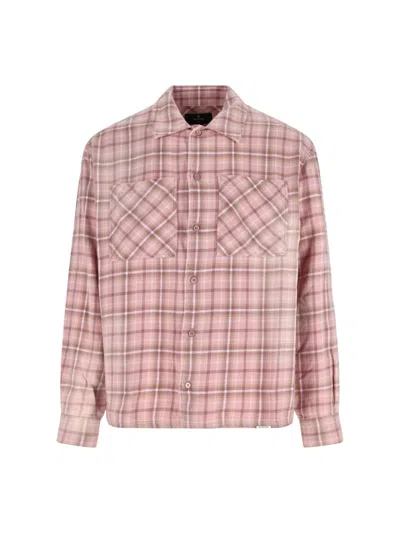 Represent Flannel Shirt With Checked Design And Pockets In Pink