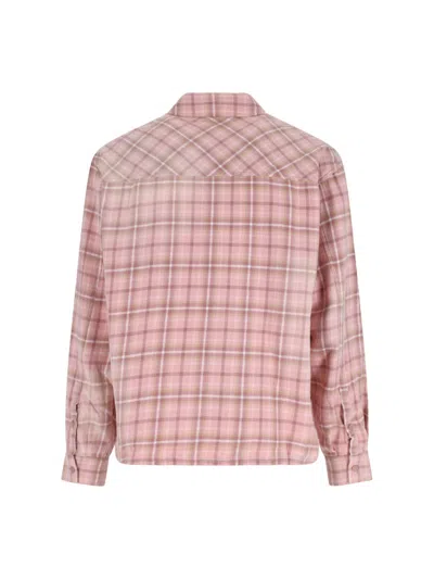 Represent Flannel Shirt With Checked Design And Pockets In Pink