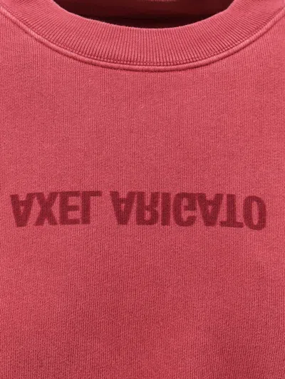 Axel Arigato Distorted Logo Washed Sweatshirt In Red