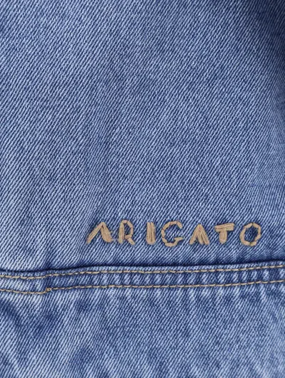 Axel Arigato Reed Zip-up Denim Jacket With Hood In Blue