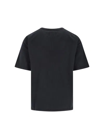 Rhude Crew Neck Short Sleeve Graphic Print T-shirt In Black