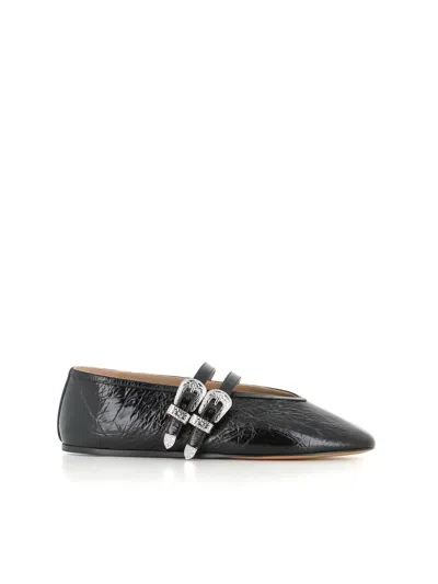 Le Monde Beryl Claudia Buckle-strap Ballet Flats In Black