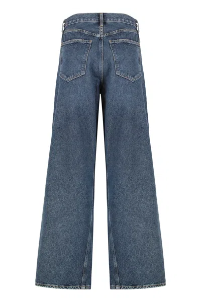 Agolde Jeans A Gamba Larga Twist In Blue