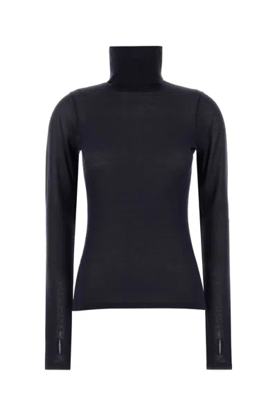Zimmermann Navy Blue Knit Top In Black