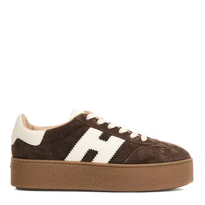 Hogan Low-top Sneakers With Suede And Nappa Leather Upper In Brown