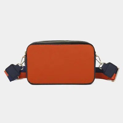 Fashnzfab Game Day Two Tone Faux Leather Rectangle Crossbody Bag In Multi