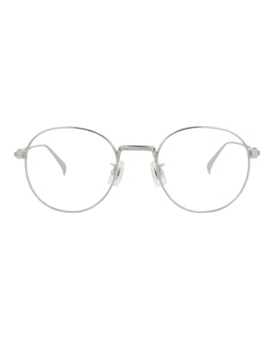 Pre-owned Dunhill Men's  Roundframe Titanium Optical Frames In Silver Silver Transparent (du0035o/30012372/002)