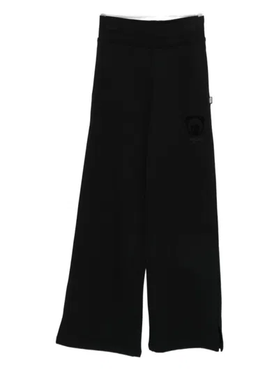 Moschino Wide-leg Trousers With High Waist In Black