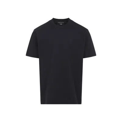 Y-3 Short-sleeve Cotton T-shirt With Bold Graphic Back In Black