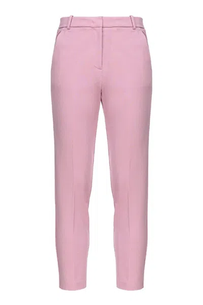 Pinko Tailored Trousers With Viscose Blend And Fit In Pink