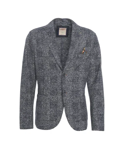 Bob Textured Grey Single-breasted Blazer With Tailored Fit In Gray