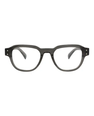 Pre-owned Dunhill Men's  Roundframe Acetate Optical Frames In Grey Grey Transparent (du0048o/30012363/003)