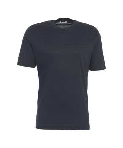 Stefan Brandt Timeless Crew Neck T-shirt With Quality Fabric In Blue