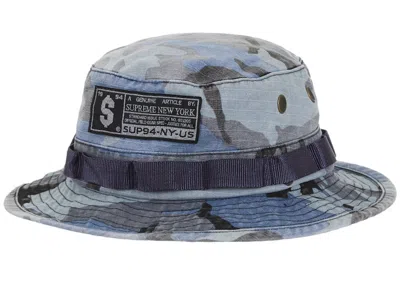 Pre-owned Supreme Military Boonie (fw25) In Blue Camo