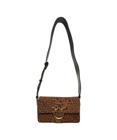 Pinko Slouchy Crossbody Bag In Luxurious Animal Print In Multi