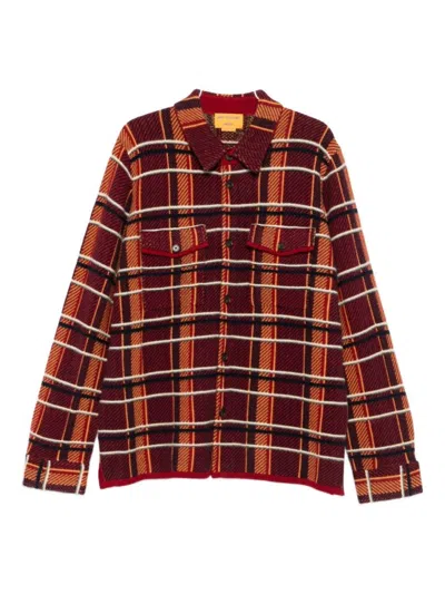 Guest In Residence Bold Plaid Tailored Fit Cashmere Shirt In Burgundy