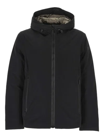 Rrd Essential Black Jacket With Adjustable Hood In Black