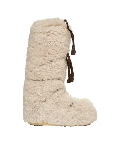 Moon Boot Icon Curly Extra Knee-high Snow Boots In White