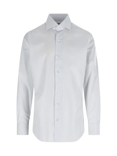 Barba Napoli Striped Shirt In White