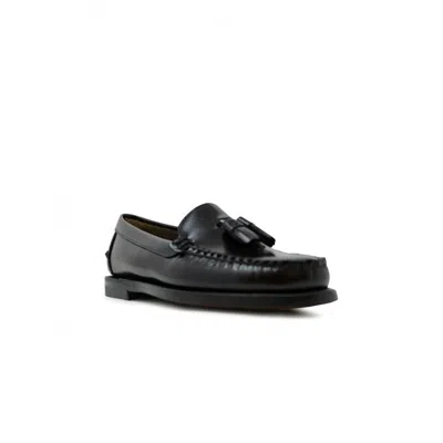 Sebago Will Brown Burgundy Leather Loafers In Black